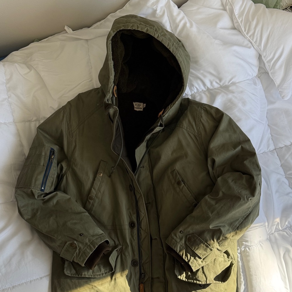 Flint and Tinder (Huckberry) Men's Green Hooded Military Parka